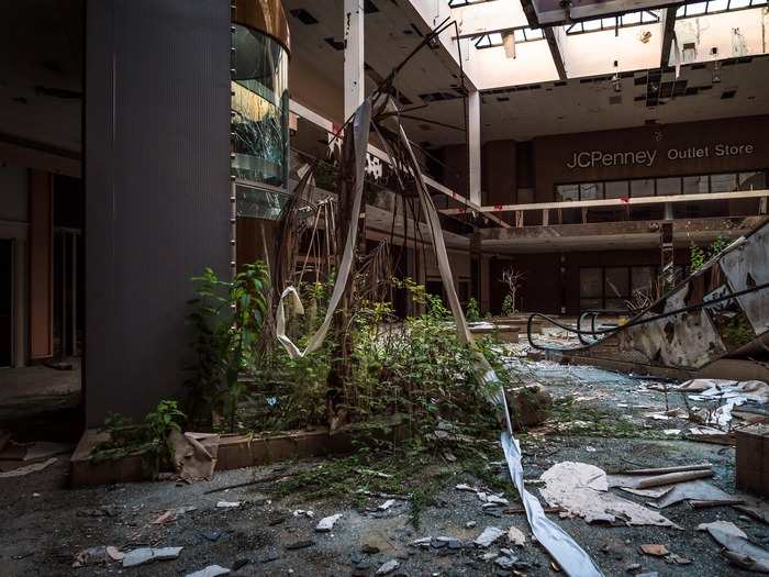 You can still see the remnants of a JCPenney store.