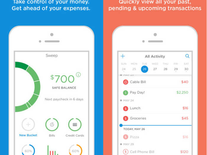 Sweep is another well-reviewed budgeting app with features like customizable savings goals.