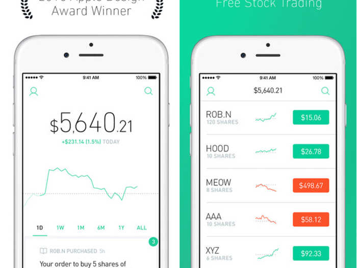 Robinhood is an easy way to trade stocks with no fees.