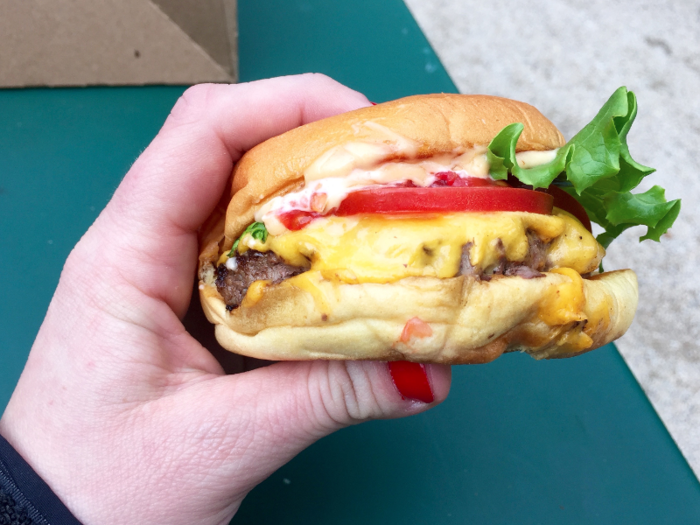 The Shake Shack burger was savory, rich, and juicy.