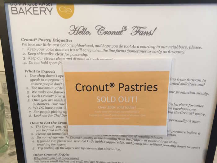 The cronut was always sold out.