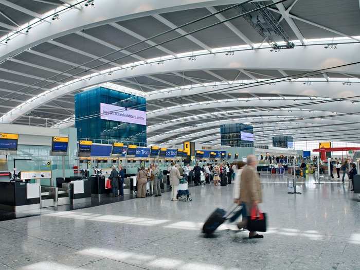 6. London Heathrow International Airport (LHR): 74,989,795 passengers in 2015