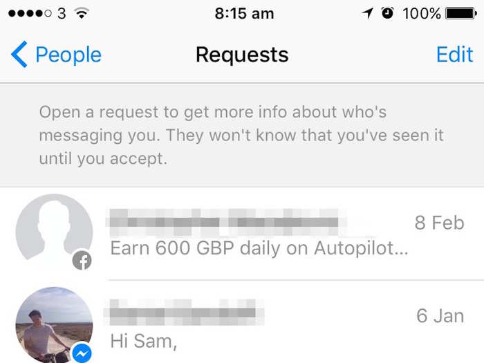 5. Tap the "See filtered requests" option, which is sits underneath any existing requests you have.