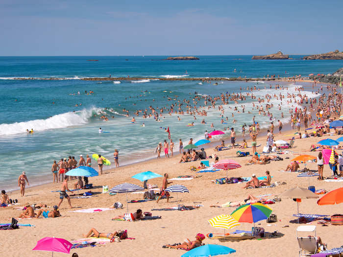 13. Biarritz, France — The beaches in Biarritz are packed with tourists and surfers in the summer. Rich travellers are also known to frequent the resort town, thanks to swanky seafront establishments like the 3-storey Barrière Casino.