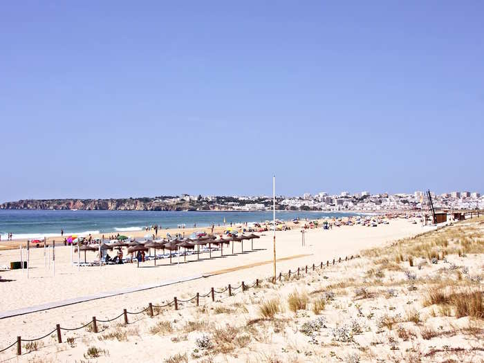 5. Lagos, Portugal — Travellers are drawn to this charming Algarve city for its beautiful sandy beaches. The most popular beach, Meia Praia, pictured below, is favoured for its cleanliness and large size, making it feel spacious even during peak tourist season.