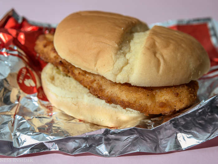 The bun feels spongy and gives very easily. Not the end of the world, but Chick-fil-A