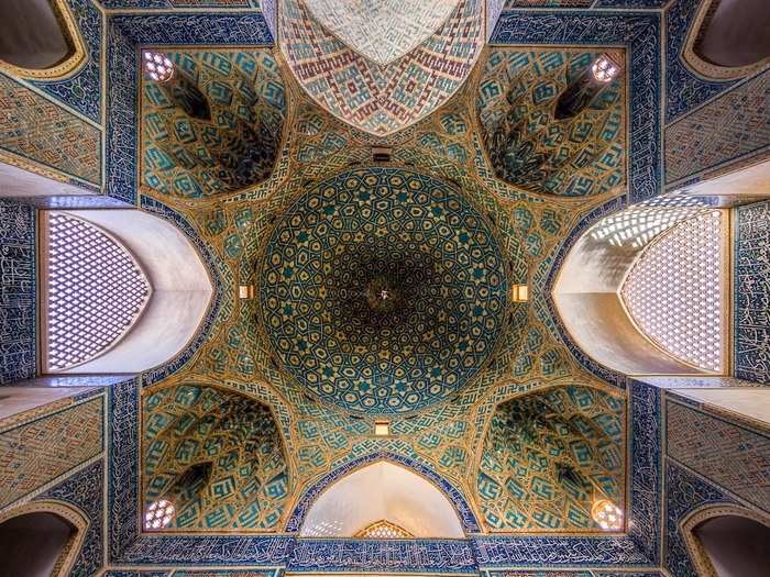 The Jameh Mosque of Yazd was completed in the 14th century. It is one the most popular historical sites in Yazd.