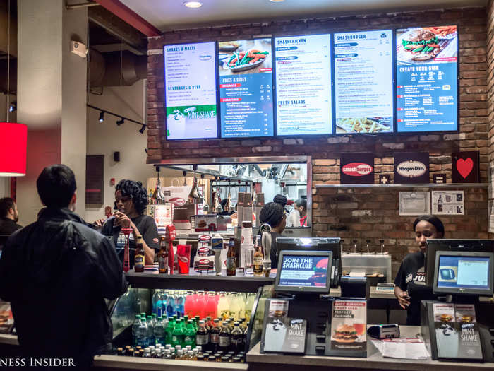 The menu is daunting. Premium ingredients like avocado and truffle oil make appearances, as do options other than burgers, like chicken sandwiches and salads. Everything hovers around the typical fast-casual price point, with burgers typically $7 to $9.
