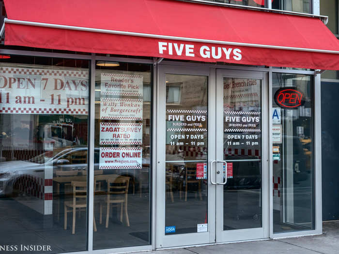On the other end of the burger spectrum, we have Five Guys. With over 1,200 locations nationwide and counting, the DC-metro-based franchise chain is a behemoth in the burger world.