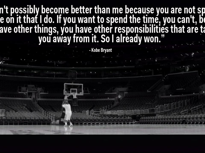 On being the best.