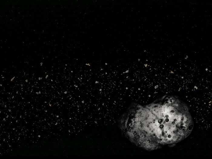 This asteroid is a potato. The rest of the asteroid belt is made from crumbled Girl Scout cookies, coffee, and ground peppercorns.