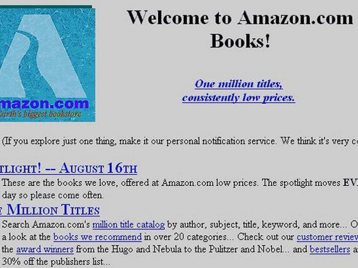 Amazon: August 16, 1995