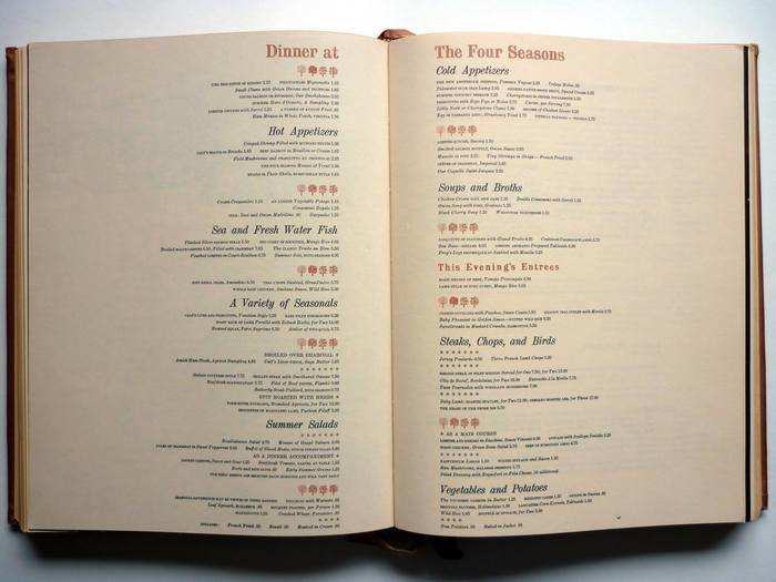 In the summer of 1964, their menu offered dishes like egg in tarragon aspic, and Strasbourg toast. The dishes and menu design have changed plenty since then.