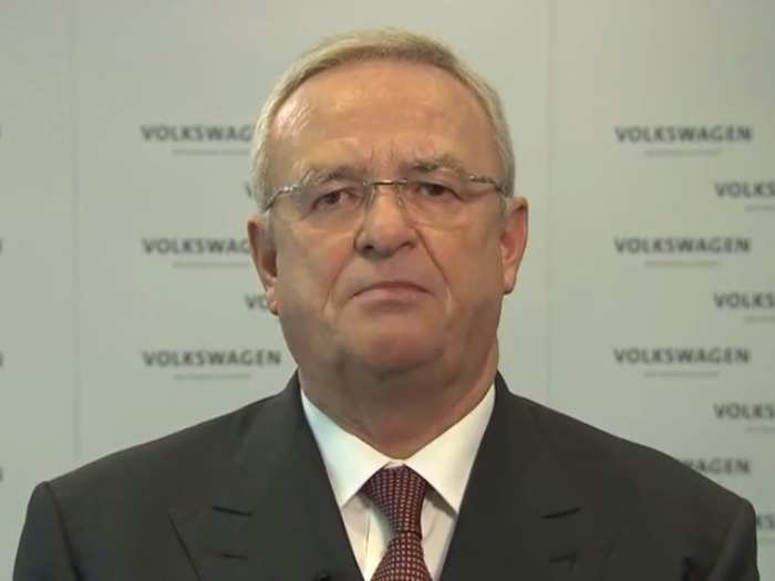 Volkswagen CEO Martin Winterkorn appears in a video saying he