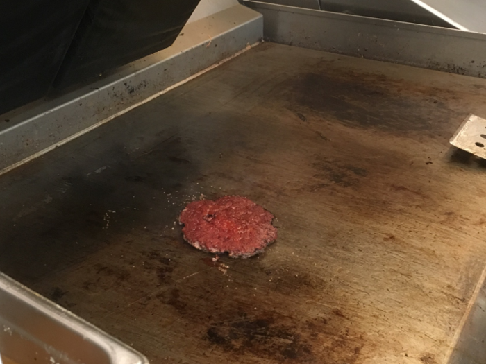 When the grease begins bubbling pancake-style, the burger is ready to be flipped, revealing the caramelized bottom of the burger.