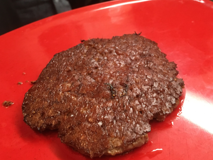 After only about two minutes and 45 seconds, the burger is ready. The smashing allows for a speedier process that lets the chain to make burgers fresh, at a faster pace than much of the competition.