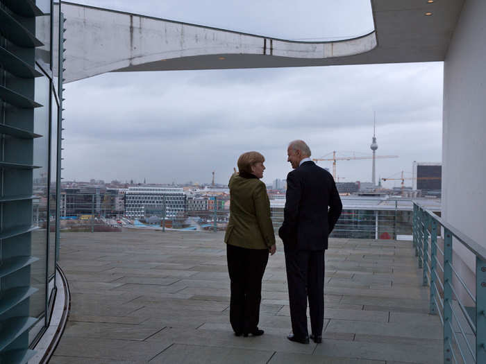 "Foreign visits are usually scripted affairs...In this...visit to Berlin, German Chancellor Angela Merkel walked...Biden onto the balcony outside her office. The two of them overlooked the Berlin skyline and talked alone for a few minutes without interpreters or staff before joining the rest of their delegations before the regular meeting began," wrote Lienemann on Medium.