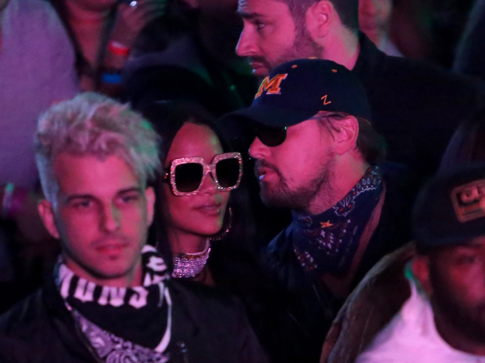 Rihanna could also be spotted with Leonardo DiCaprio watching performances at Levi