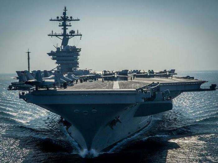 USS Carl Vinson is underway in the Arabian Gulf.