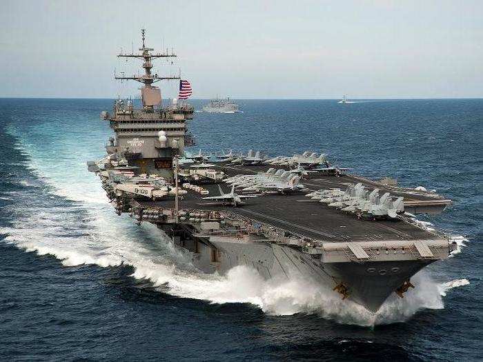 USS Enterprise is underway with the Enterprise Carrier Strike Group in the Atlantic Ocean.