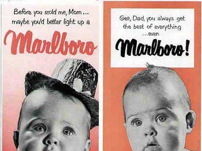 Marlboro used babies to sell cigarettes in the 1950s.