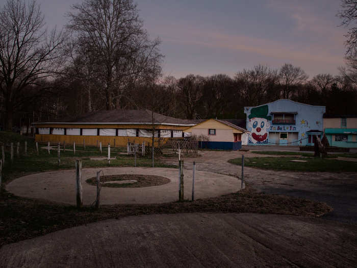 It now sits abandoned, giving the once cheery amusements a creepy appearance.