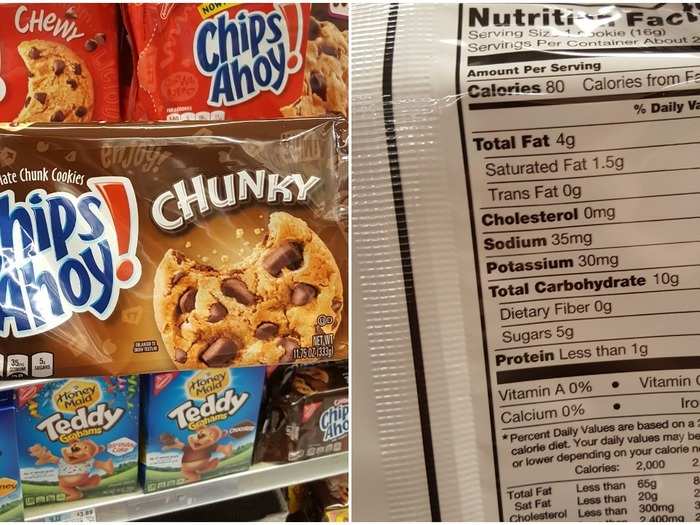 Chips Ahoy Chunky: 5 g per cookie