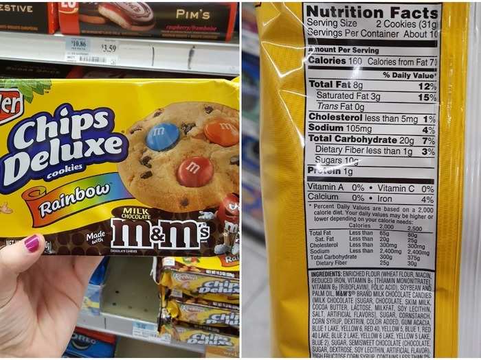 Keebler M&Ms: 5 g per cookie