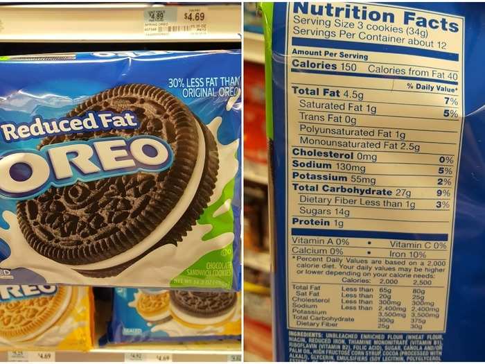 Reduced Fat Oreos: 4.67 g per cookie