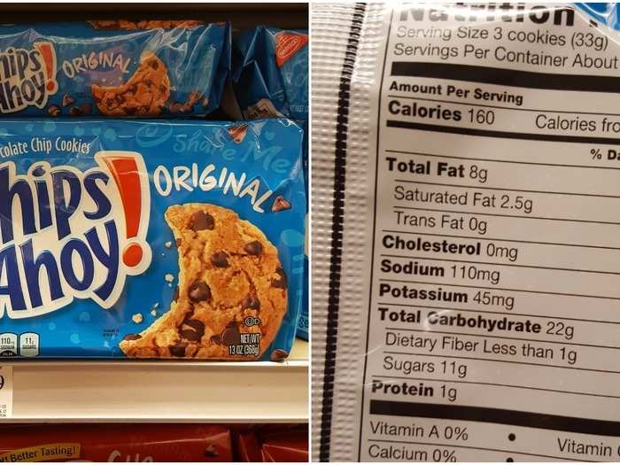 Chips Ahoy: 3.7 g per cookie