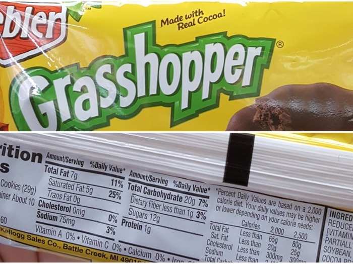 Keebler Grasshopper: 3 g per cookie