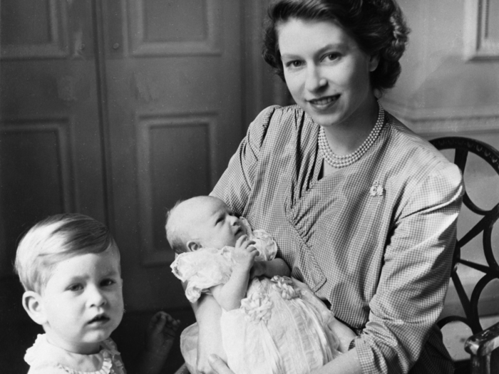 1950: This is the first photo of Princess Elizabeth with her second child, Princess Anne, who was born on August 15.