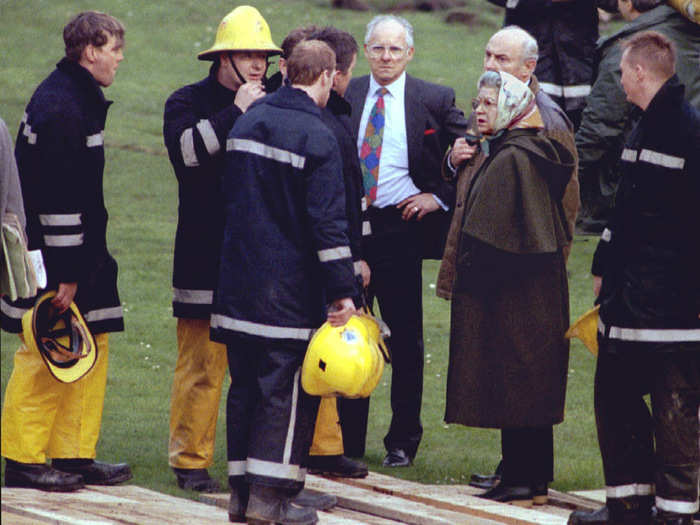 1992: Disaster struck in 1992 when Windsor Castle caught fire and was partly destroyed. The hall was completely destroyed along with eight other principal rooms and over 100 other rooms. The repair work on all fire damaged areas cost £37 million.