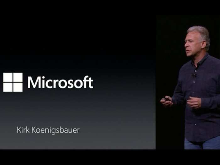 But probably the biggest sign of the times for Microsoft came in late 2015, when Apple had Office executive Kirk Koenigsbauer on stage during the iPad Pro launch event. It was the first time Microsoft ever appeared at an Apple event. And it