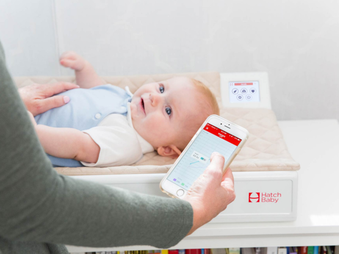 Hatch Baby created a "smart" electronic changing bed that can be linked to a smartphone app, allowing parents to keep track of a child