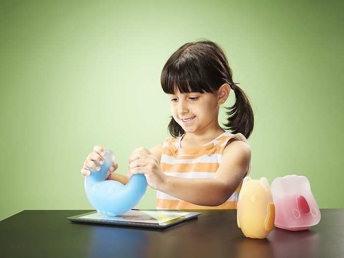 Monstas are interactive toys for kids with juvenile arthritis. Used in tandem with an iPad app, kids can use a variety of Monstas to strengthen their fingers, wrists, and knuckles.