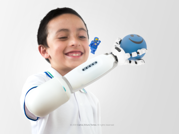 IKO Prosthetic Creative Systems reimagines prosthetic limbs for kids with detachable end pieces. Student creator Carlos Arturo Torres says working in LEGO