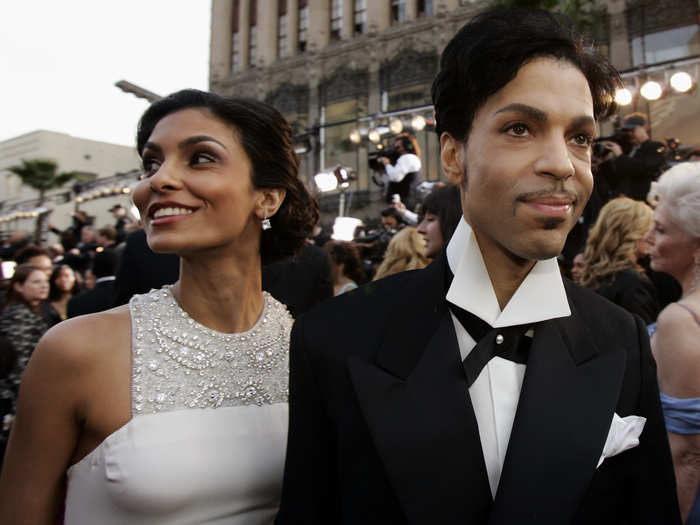 Prince was known for his romantic exploits in his songs and his life. Here he is with ex-wife Manuela Testolini at the 2005 Oscars.
