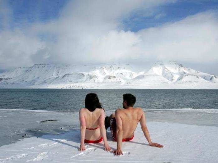 ...Which could transform the icy plains of a frozen fjord in Norway into a sunbather