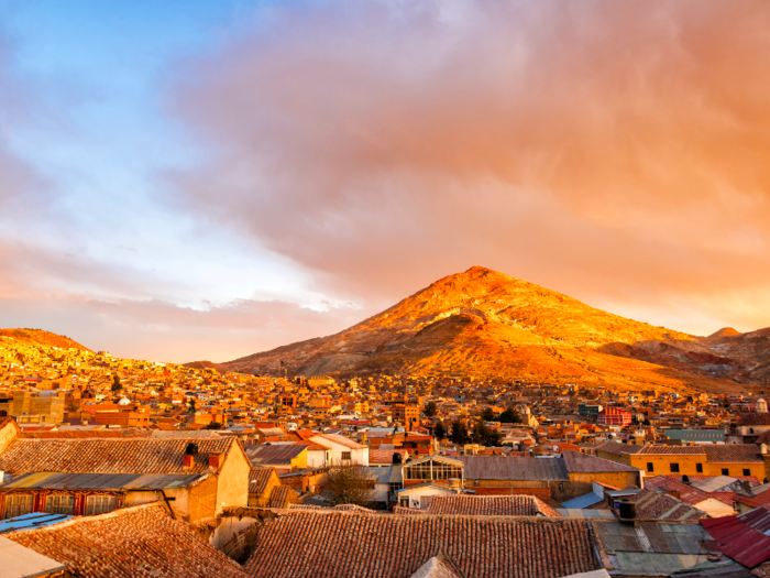 At an elevation of 13,418 feet, the Bolivian city of Potosí is one of the highest in the world. Centuries of mining activity in the area have put the city at risk of collapsing, and a portion of the summit has already crumbled.