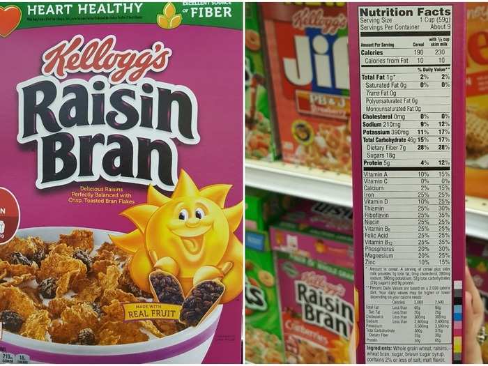 Raisin Bran: 13.5 g