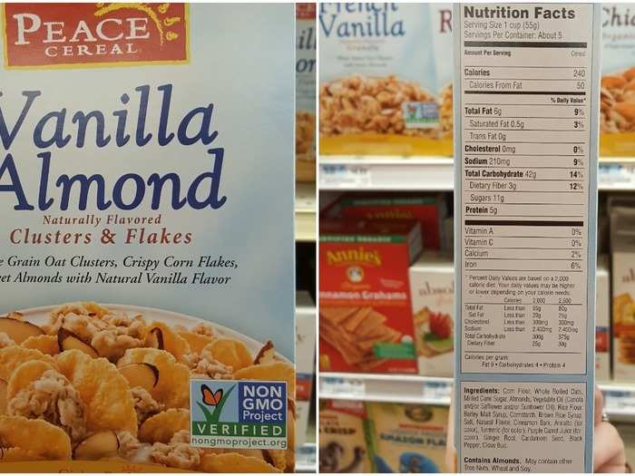 Peace Cereal Vanilla Almond: 8.25 g