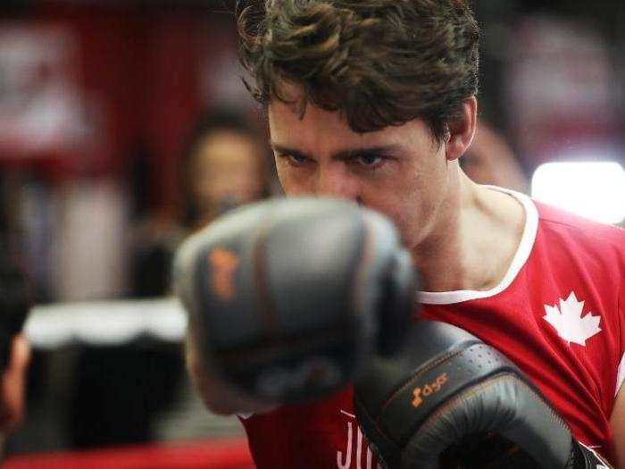 Trudeau throwing some of his famous punches.