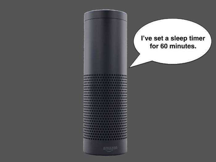 Alexa, set a sleep timer for 60 minutes.