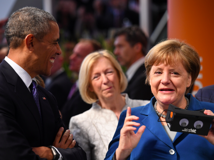 PHOTOS: Barack Obama geeked out with a virtual reality headset in Germany