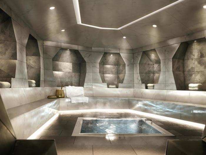 One further amenity: a marble-faced "hammam" with plunge pool.