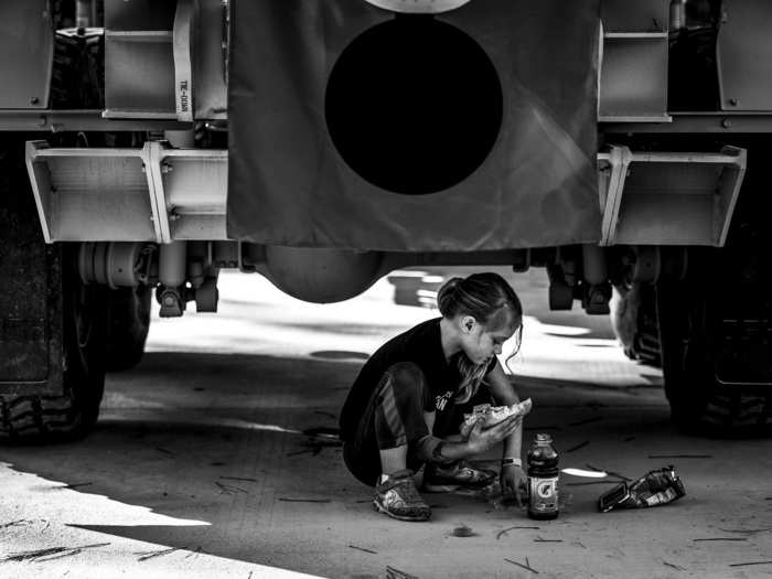 Military Photographer of the Year Photo Honorable Mention: "The princess and the fortress on wheels,"by Staff Sergeant Marianique Santos, US Air Force