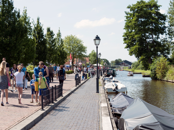 Though most of the travel is done via water, the village does still have sidewalks that make it easy for you to take in its sights by foot. The village has various festivals throughout the year, including music and sailing festivals.