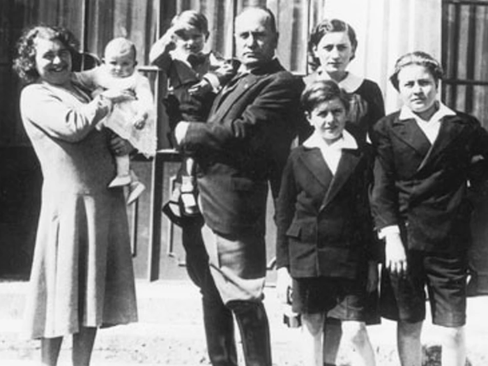 Mussolini liked to eat at home with his family. Everyone had to be seated before his arrival.