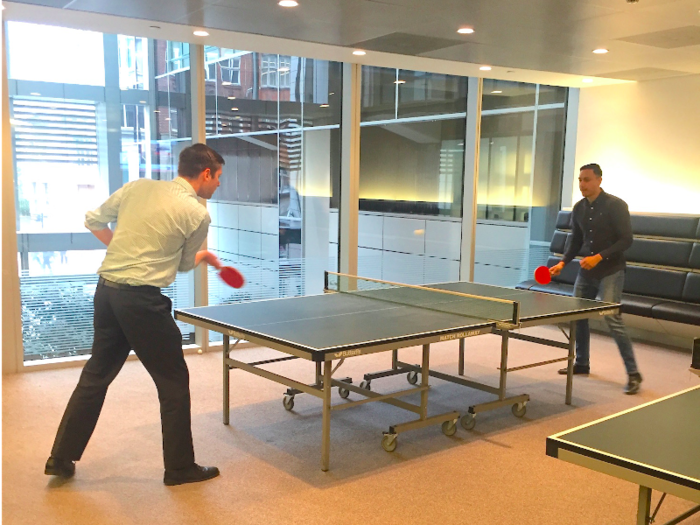 There are two table-tennis tables next to the canteen so you don